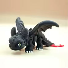 How to Train Your Dragon Action Figure 3D Printed Toothless Night