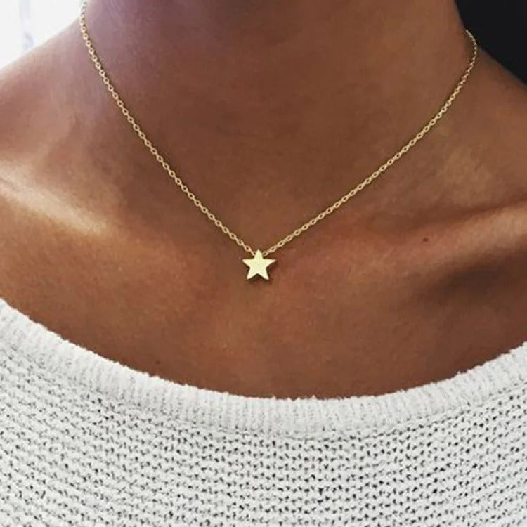 Women's Gold Star Pendant Necklace