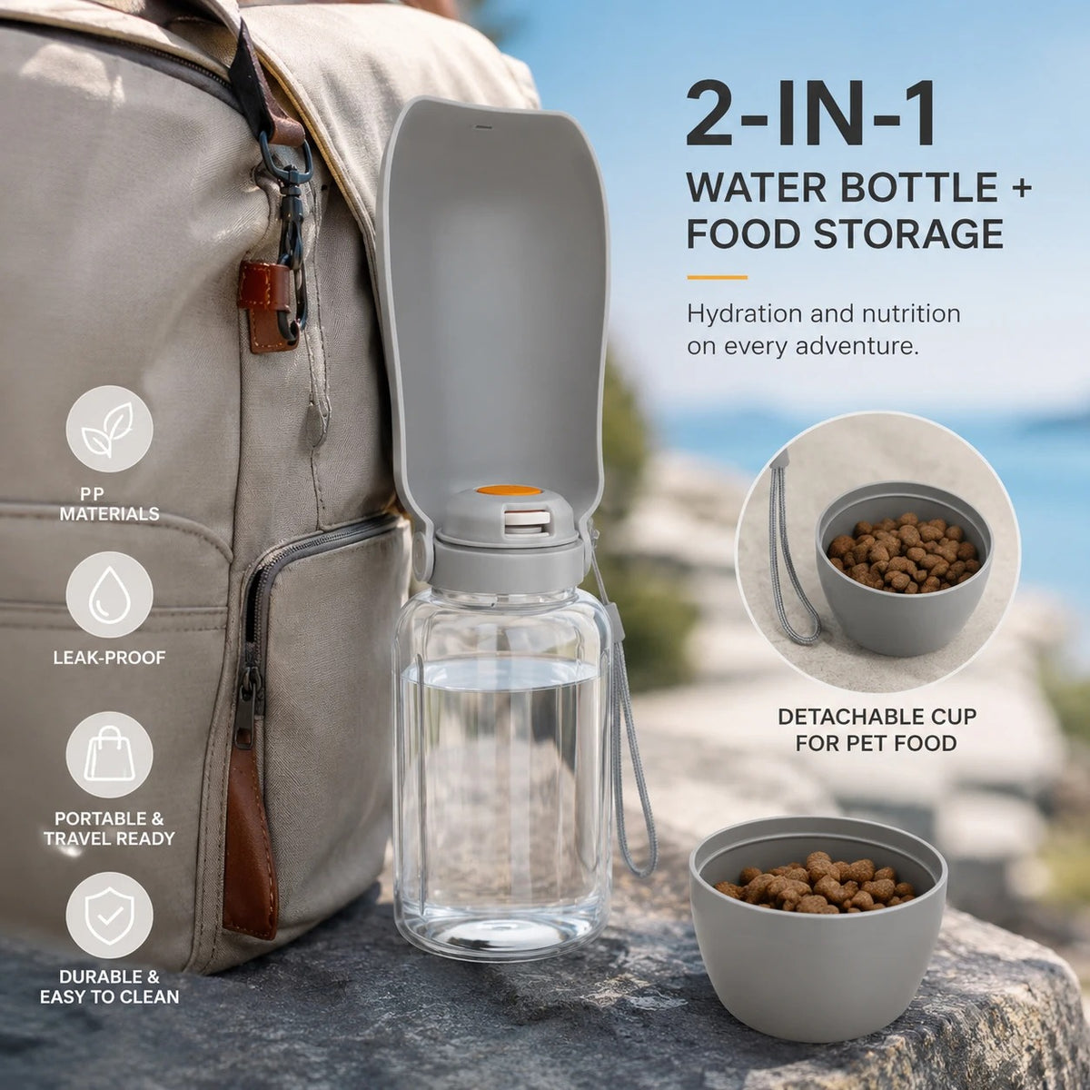 Portable Dog Water Bottle – Leakproof Travel Water Dispenser