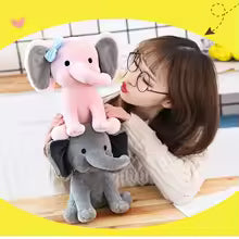 Pink Elephant Stuffed Plush Toy Sleeping Pillow
