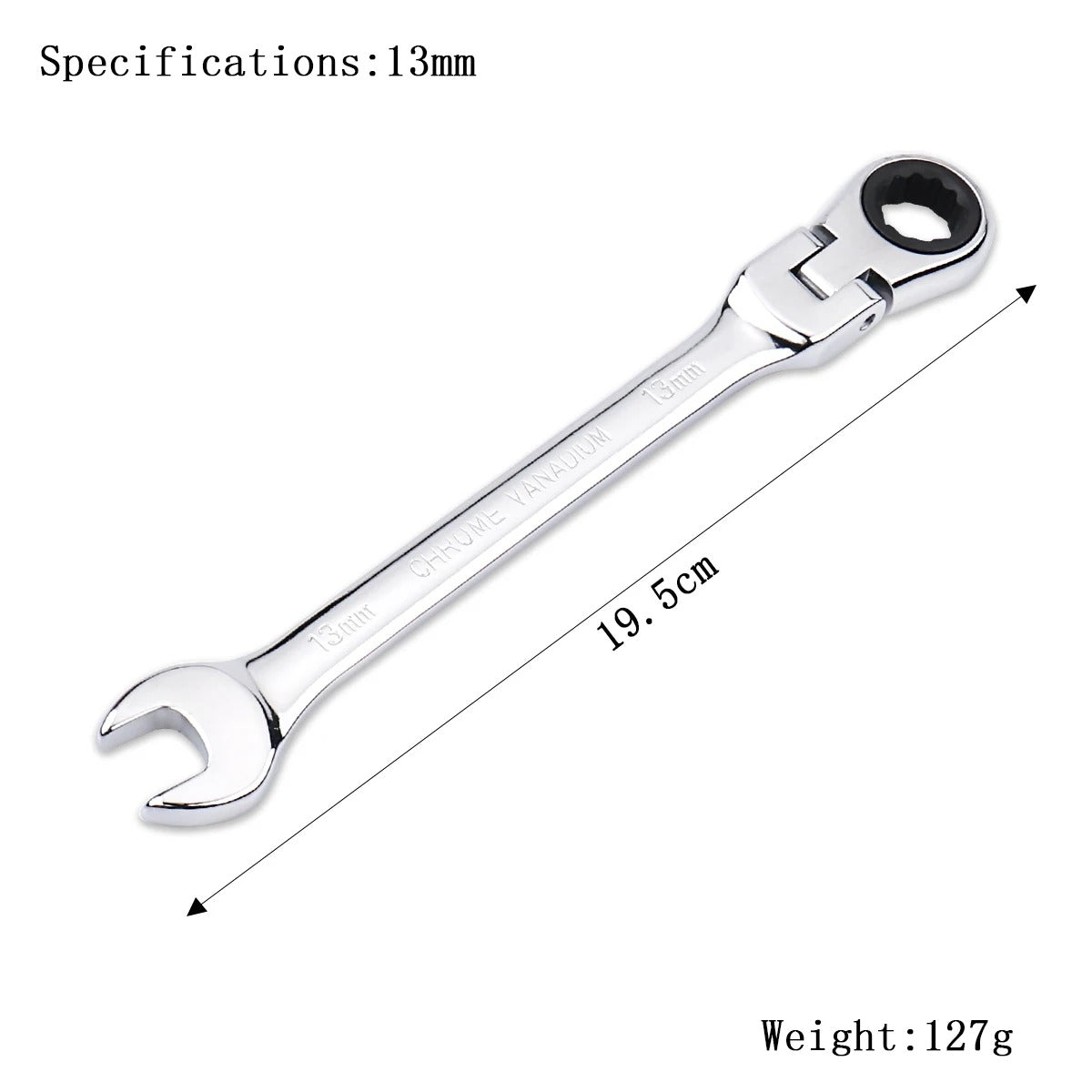 72-Tooth Flexible Head Ratchet Wrench – 6–27mm Auto & Home Repair Tool.