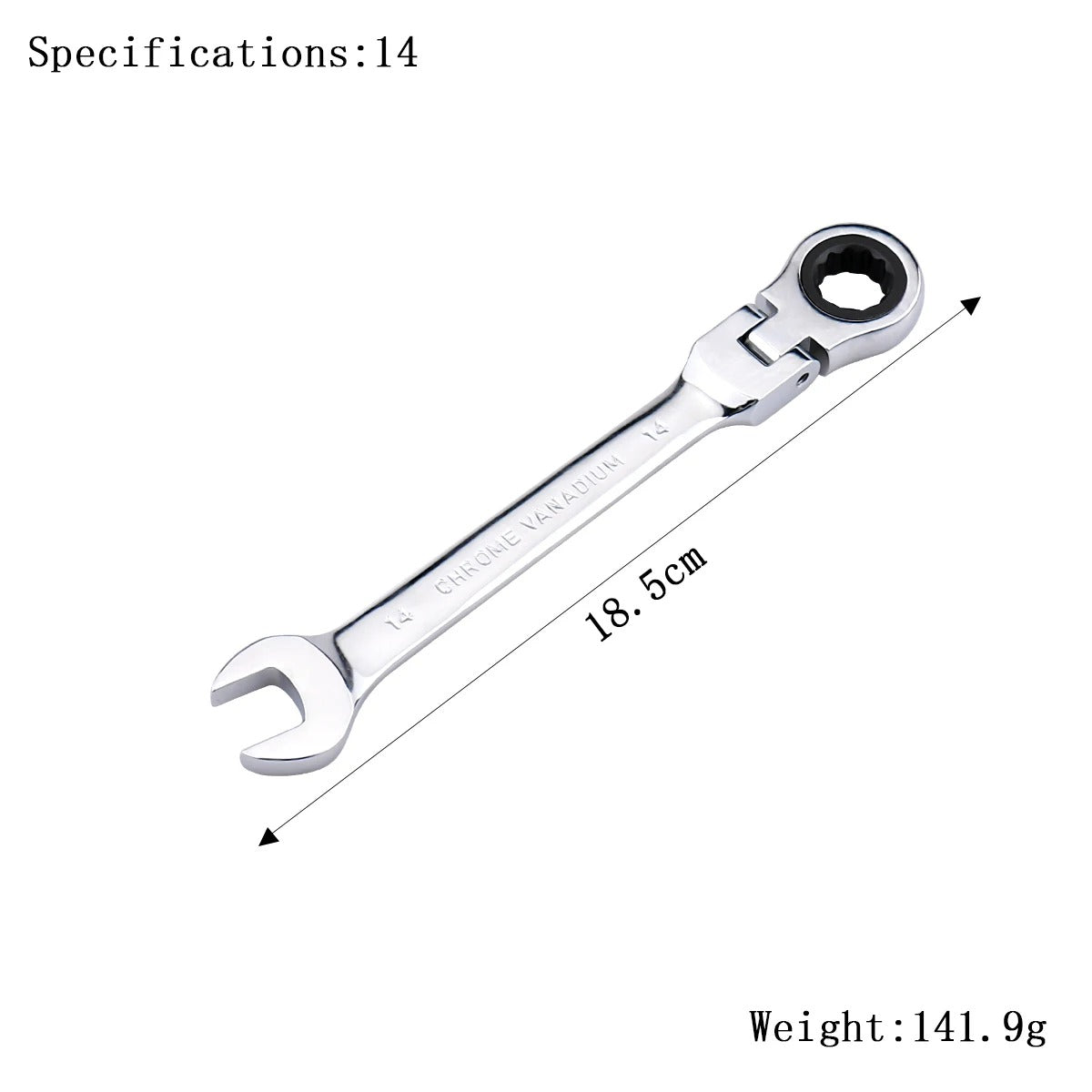 72-Tooth Flexible Head Ratchet Wrench – 6–27mm Auto & Home Repair Tool.