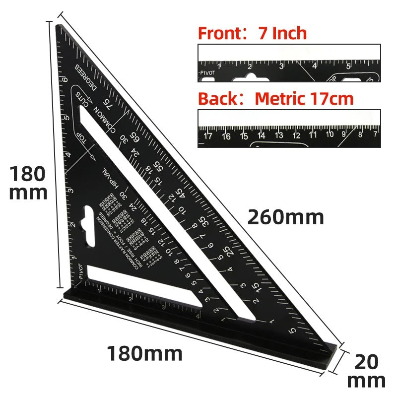 7-Inch Aluminum Triangle Ruler – Carpenter Square