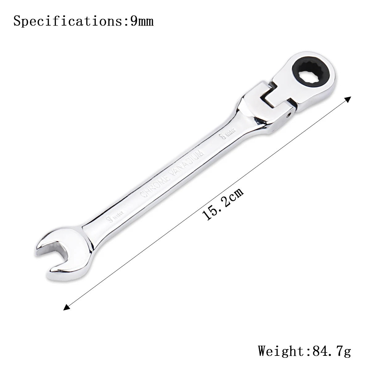 72-Tooth Flexible Head Ratchet Wrench – 6–27mm Auto & Home Repair Tool.