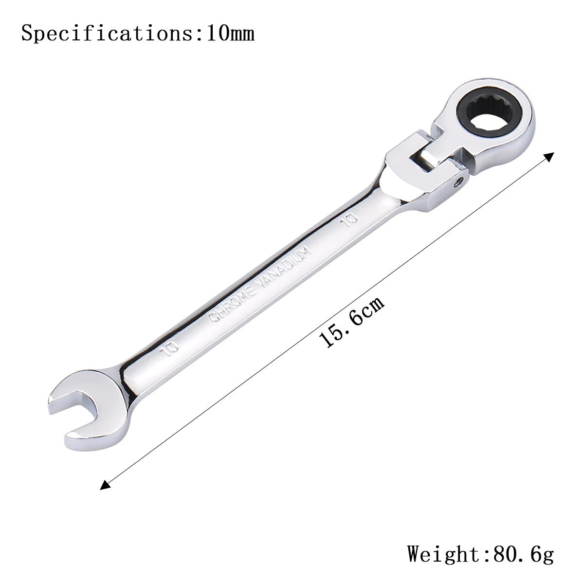 72-Tooth Flexible Head Ratchet Wrench – 6–27mm Auto & Home Repair Tool.
