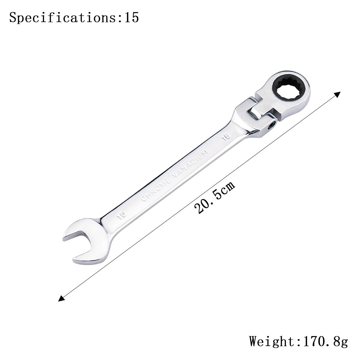 72-Tooth Flexible Head Ratchet Wrench – 6–27mm Auto & Home Repair Tool.
