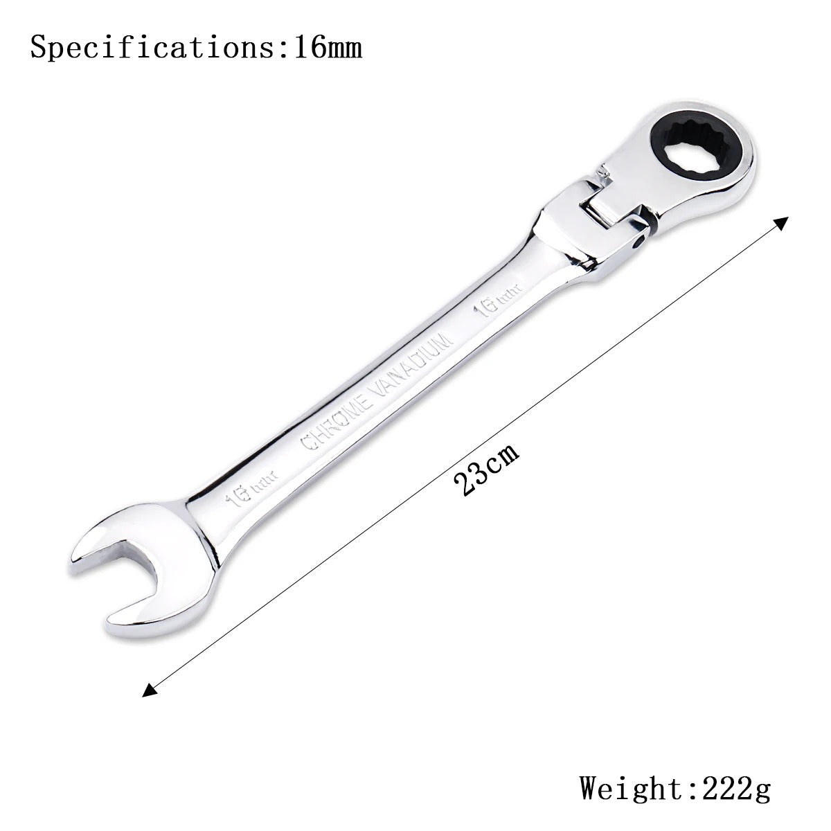 72-Tooth Flexible Head Ratchet Wrench – 6–27mm Auto & Home Repair Tool.