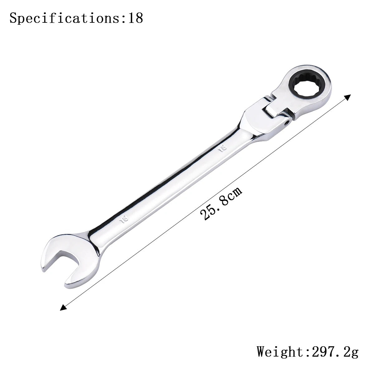 72-Tooth Flexible Head Ratchet Wrench – 6–27mm Auto & Home Repair Tool.