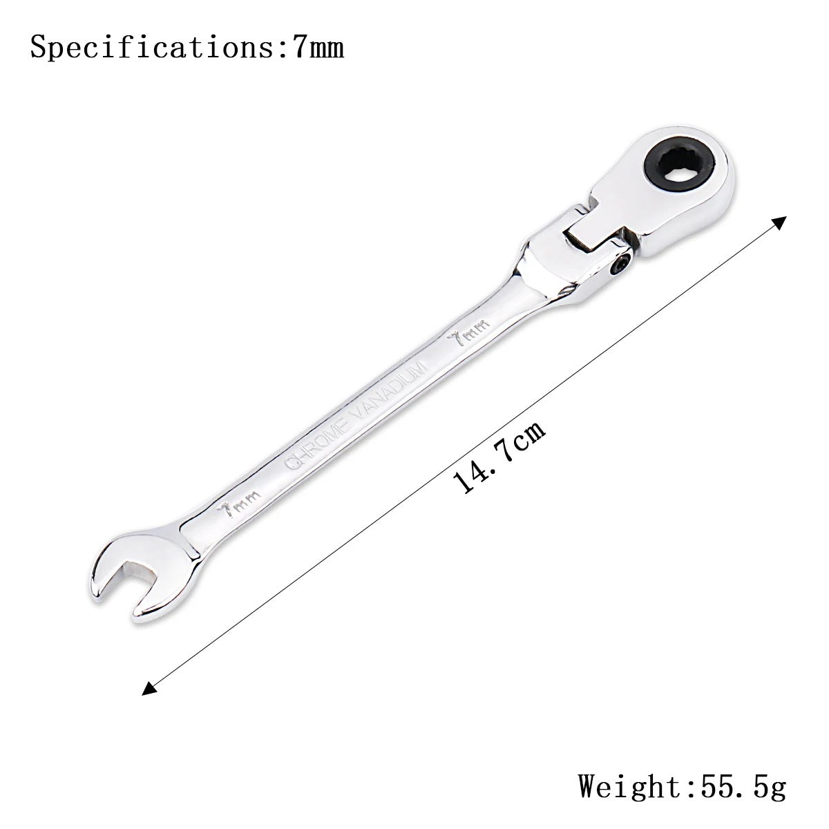 72-Tooth Flexible Head Ratchet Wrench – 6–27mm Auto & Home Repair Tool.