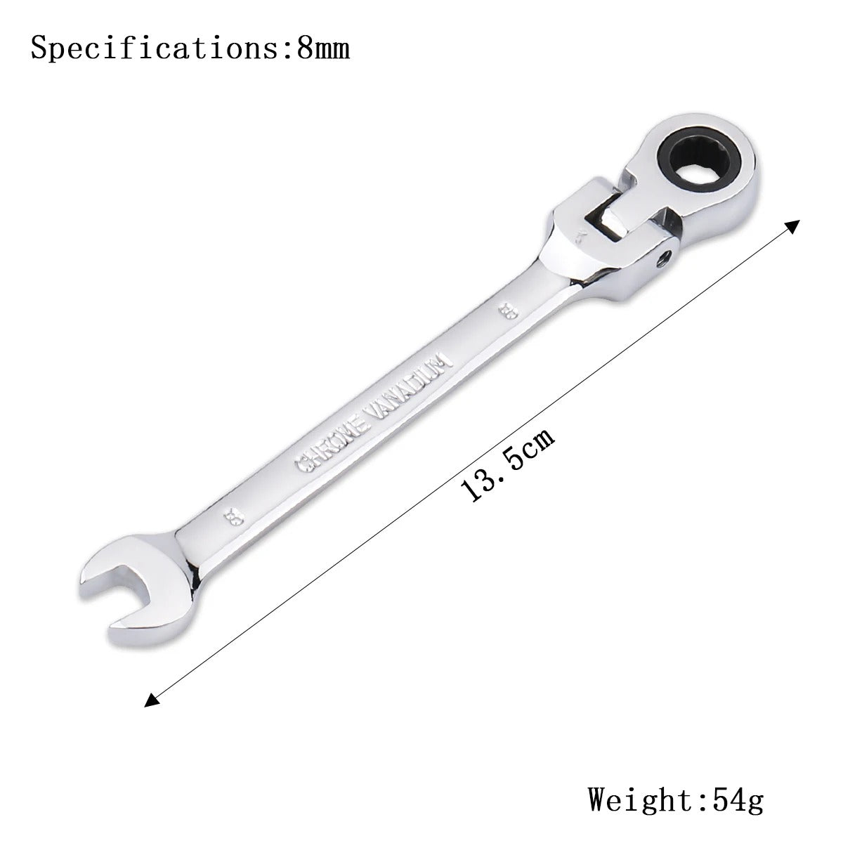 72-Tooth Flexible Head Ratchet Wrench – 6–27mm Auto & Home Repair Tool.