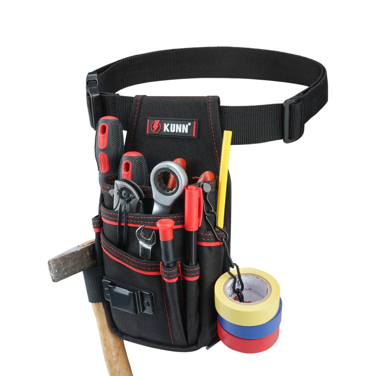Electrician Tool Pouch with Belt Clip – 7-Pocket Heavy-Duty Tool Organizer