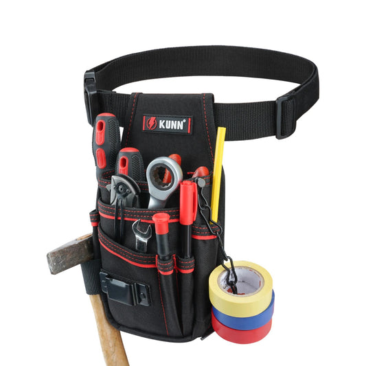 Electrician Tool Pouch with Belt Clip – 7-Pocket Heavy-Duty Tool Organizer