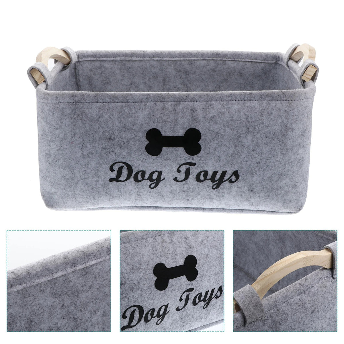 Dog Toy Basket Pet Storage Box Bin Organizer Toys Felt Cat Accessory Container Bins Baskets