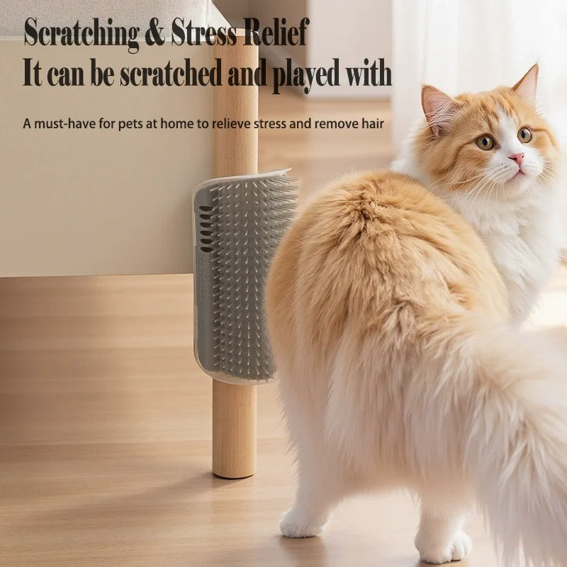 Cat Massage Comb Pet Hair Removal Brush Wall Corner Interactive Cat Hair Shedding Cleaning