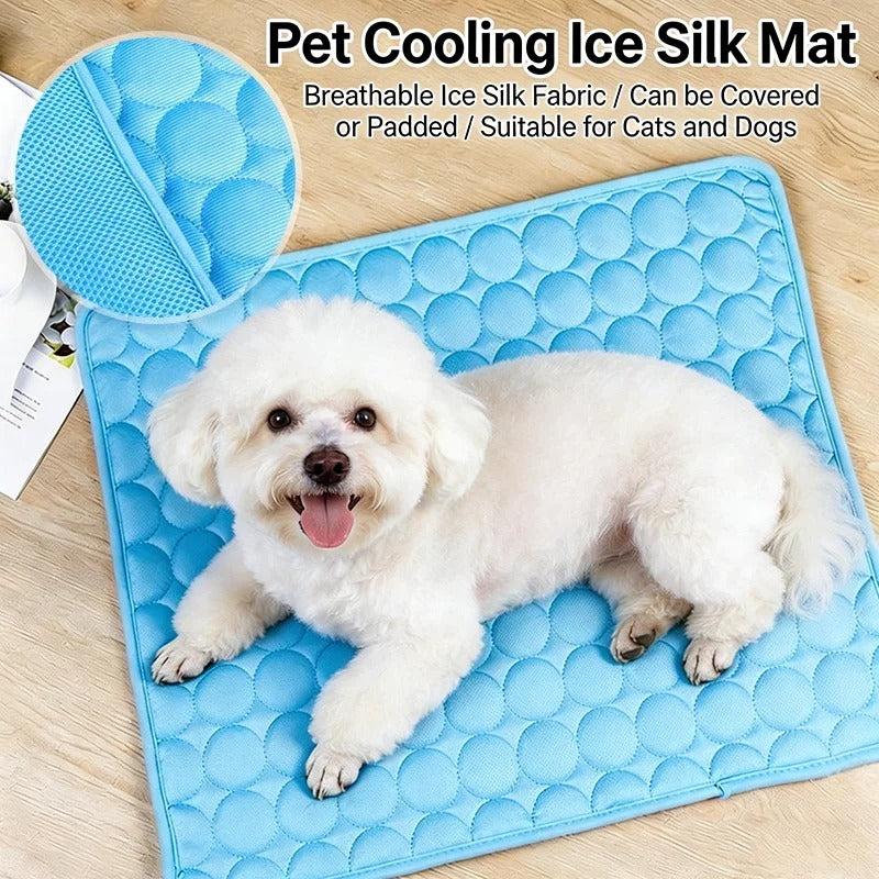 Pet Ice Silk Cool Sleeping Mat Breathable Heat Dissipation Non Slip Summer Rest Pad For Puppy Kitten