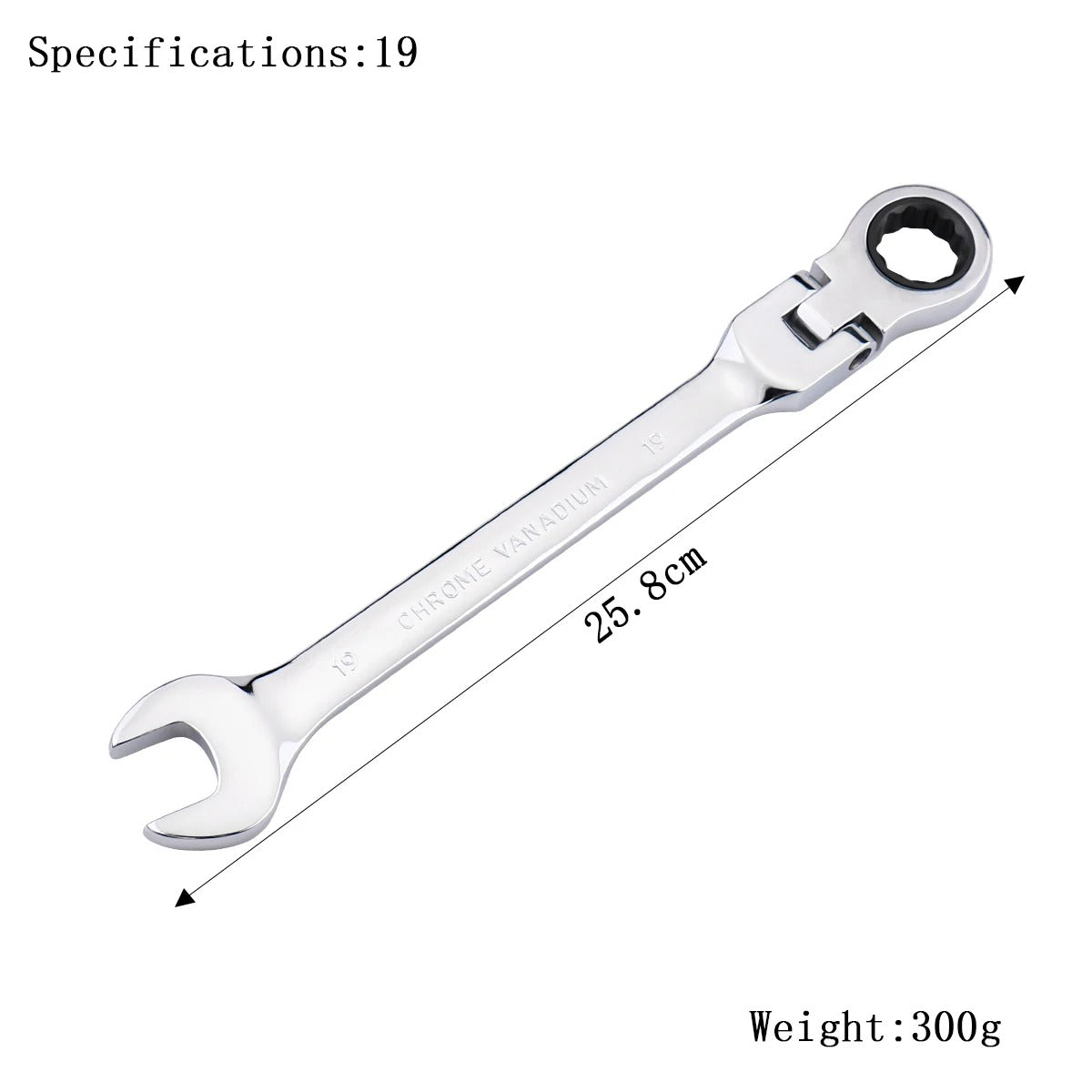 72-Tooth Flexible Head Ratchet Wrench – 6–27mm Auto & Home Repair Tool.