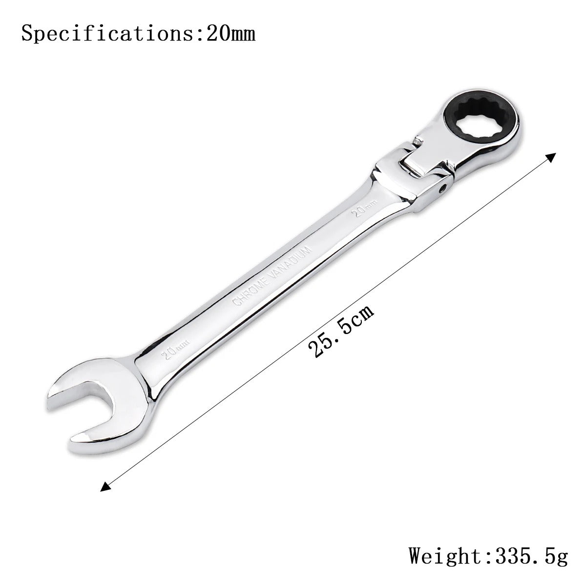 72-Tooth Flexible Head Ratchet Wrench – 6–27mm Auto & Home Repair Tool.