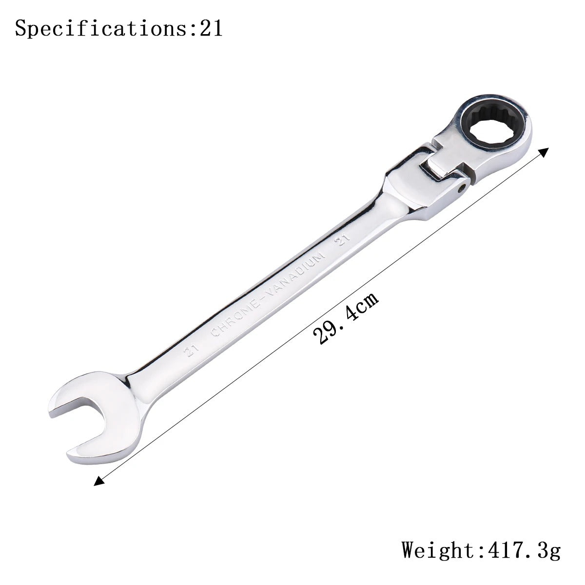 72-Tooth Flexible Head Ratchet Wrench – 6–27mm Auto & Home Repair Tool.