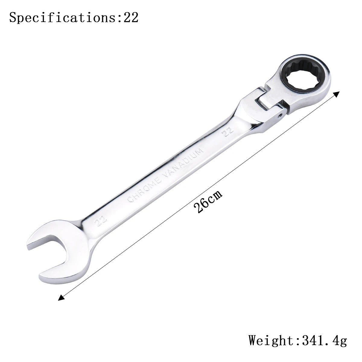 72-Tooth Flexible Head Ratchet Wrench – 6–27mm Auto & Home Repair Tool.