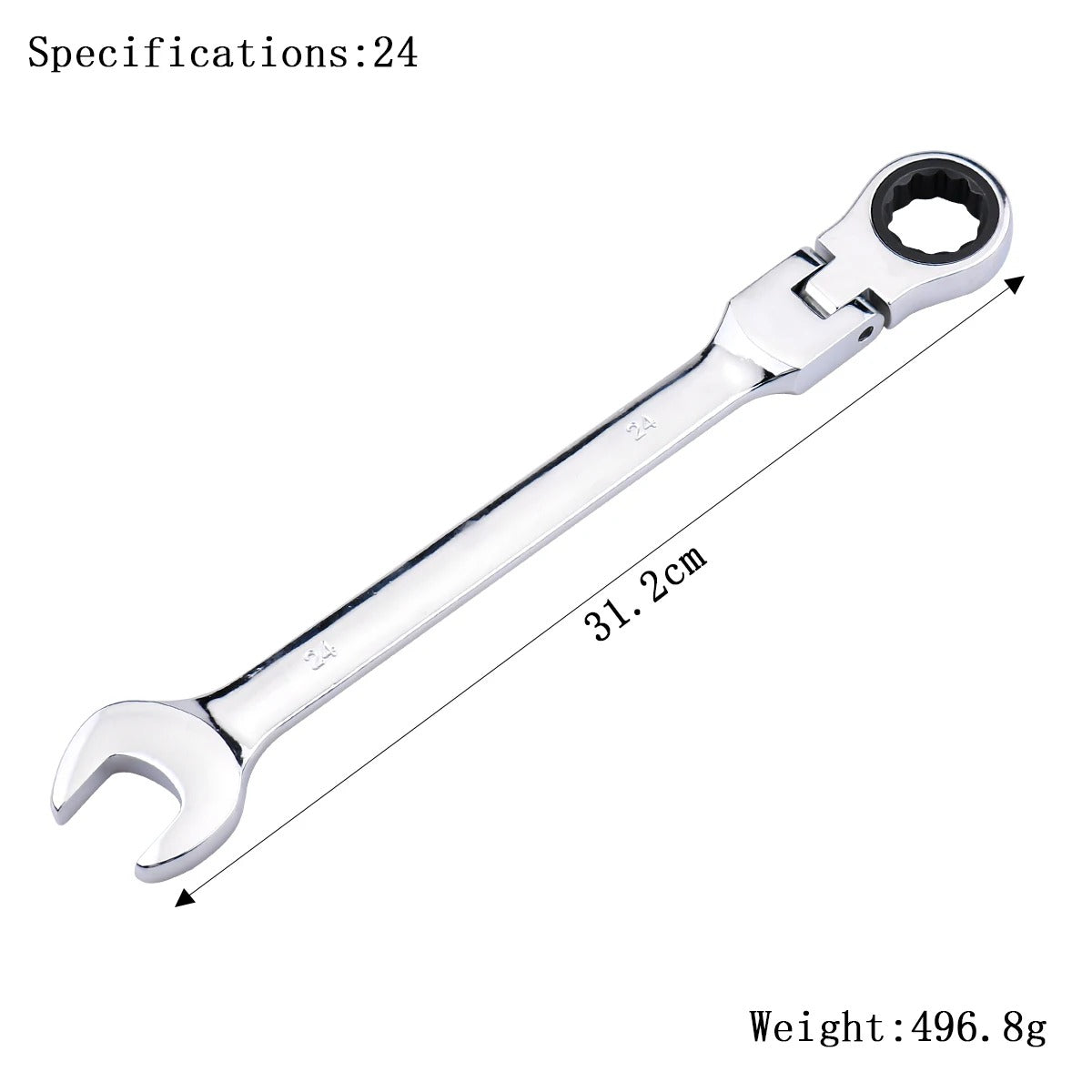 72-Tooth Flexible Head Ratchet Wrench – 6–27mm Auto & Home Repair Tool.