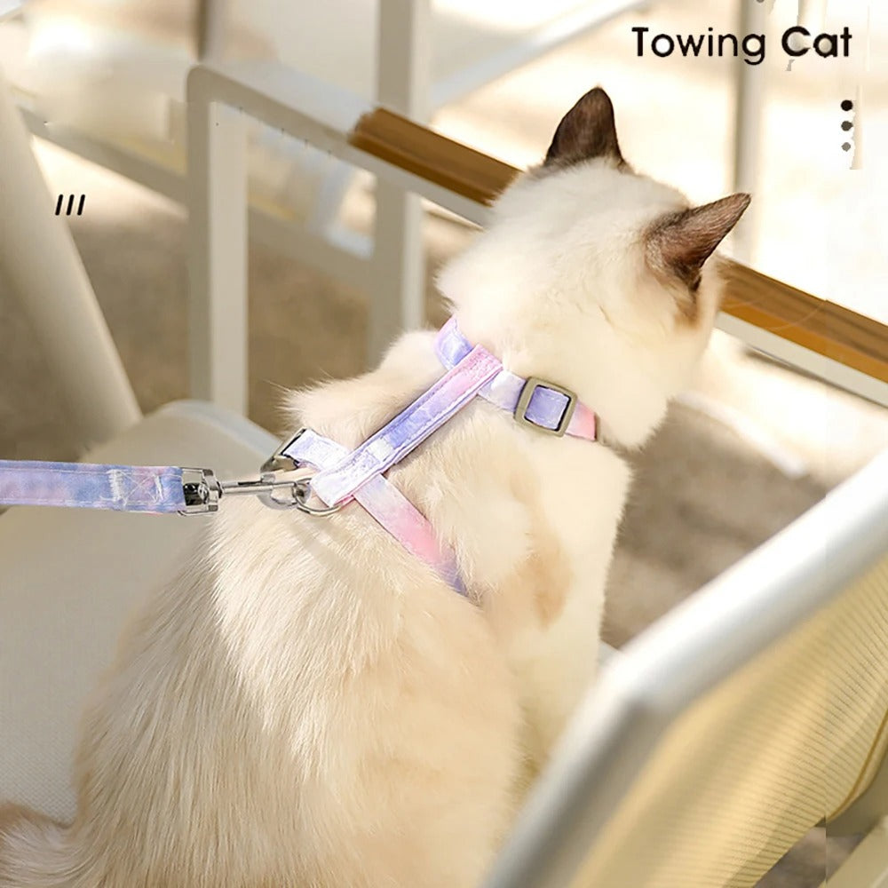 Escape-Proof Cat Harness with Leash Set-Kitten Walking Vest for Small Cats Adjustable Breathable