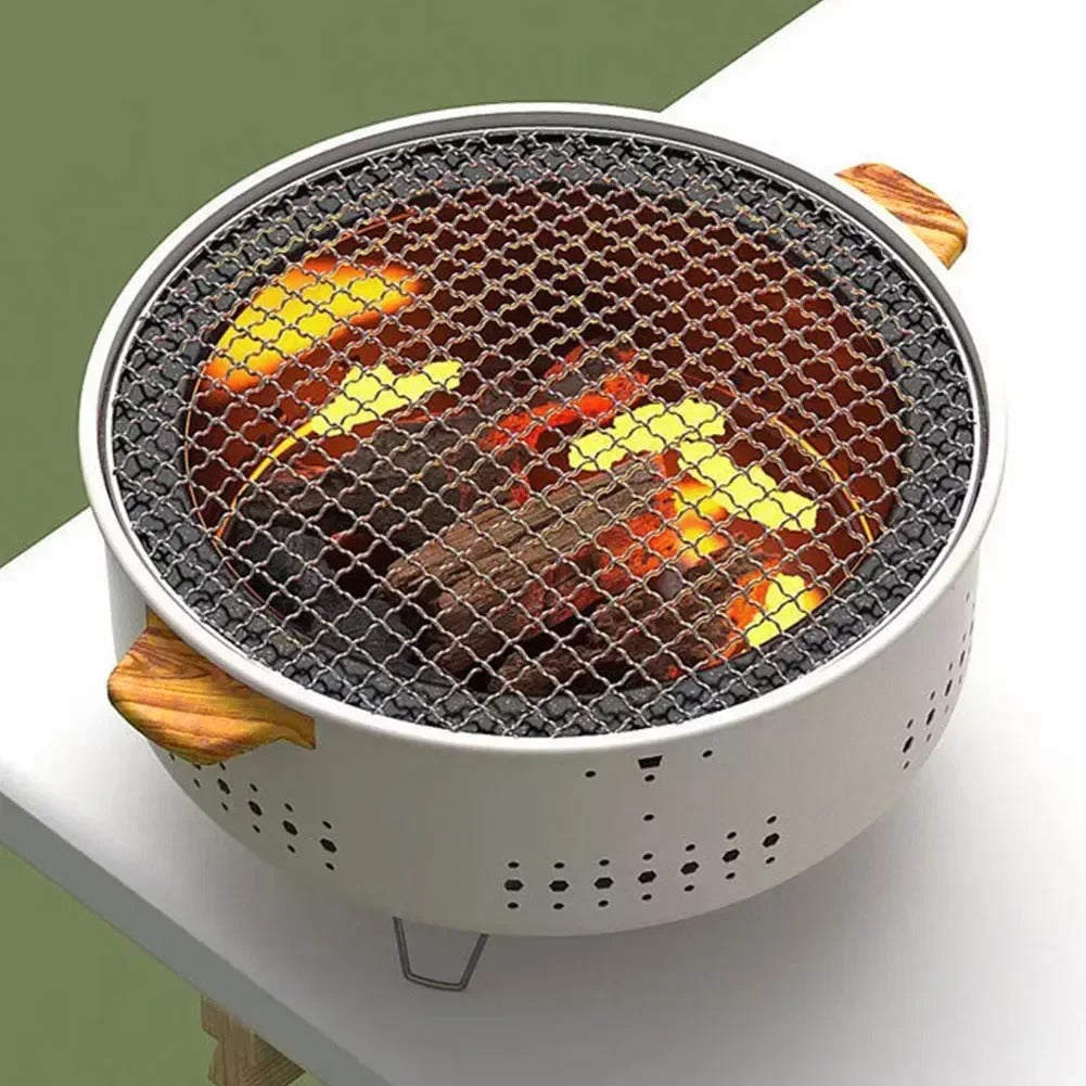 Portable Korean Charcoal BBQ Grill – Stainless Steel Camping Stove