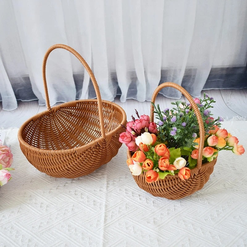 Handwoven Storage Basket Fruit Vegetable Flower Baskets Basket