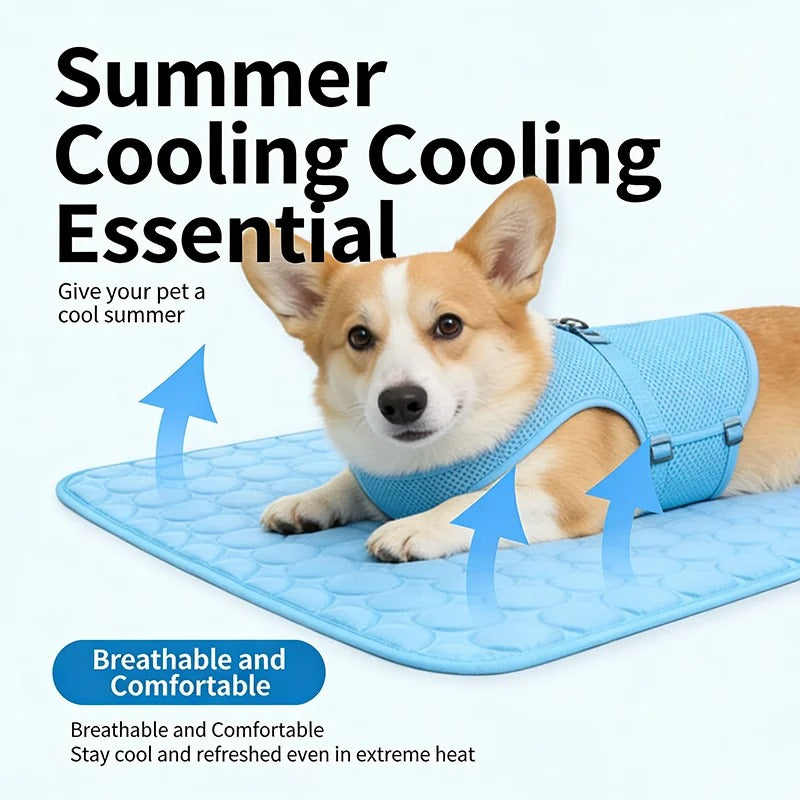 Pet Ice Silk Cool Sleeping Mat Breathable Heat Dissipation Non Slip Summer Rest Pad For Puppy Kitten