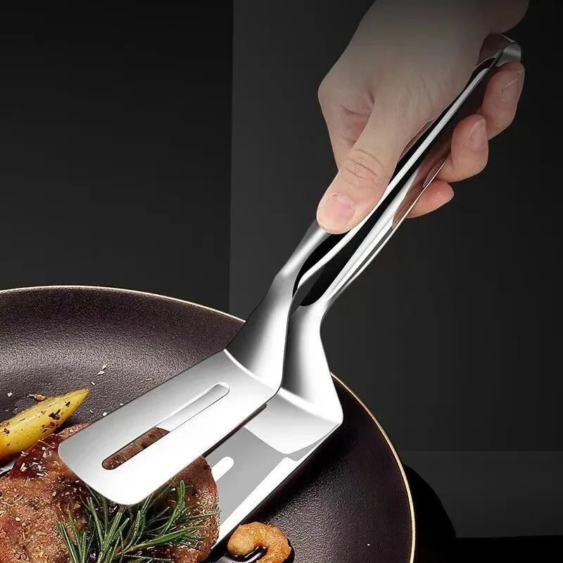 Stainless Steel Steak Tongs – Multifunctional Cooking Clips for Meat, Fish & Pizza.