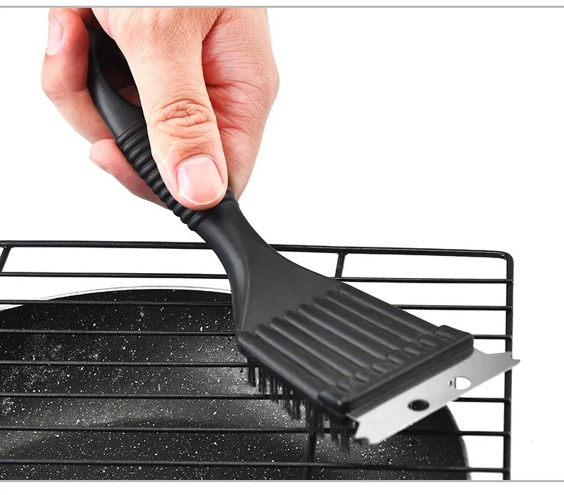 Durable BBQ Grill Cleaning Brush – Steel Wire Bristles for Home & Outdoor Grills