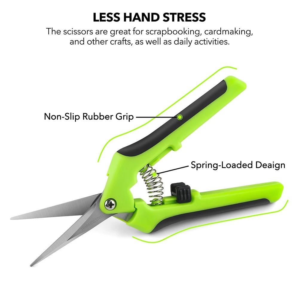 Spring Loaded Pruners with Stainless Steel Blades for Plants Duty Craft Tool