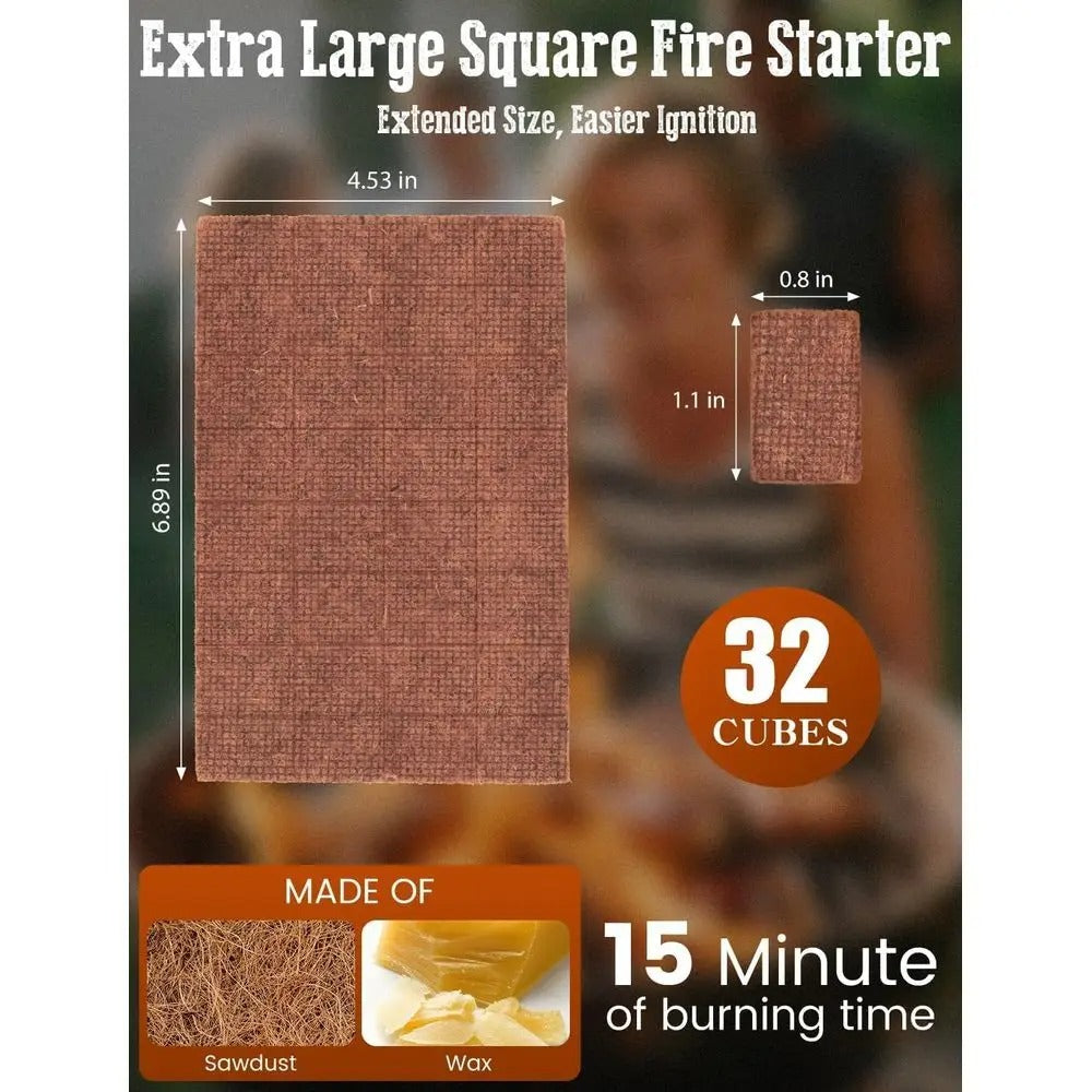 Natural Pine Fire Starters–32-Pack for BBQs, Fireplaces,Campfires & Fire Pits.