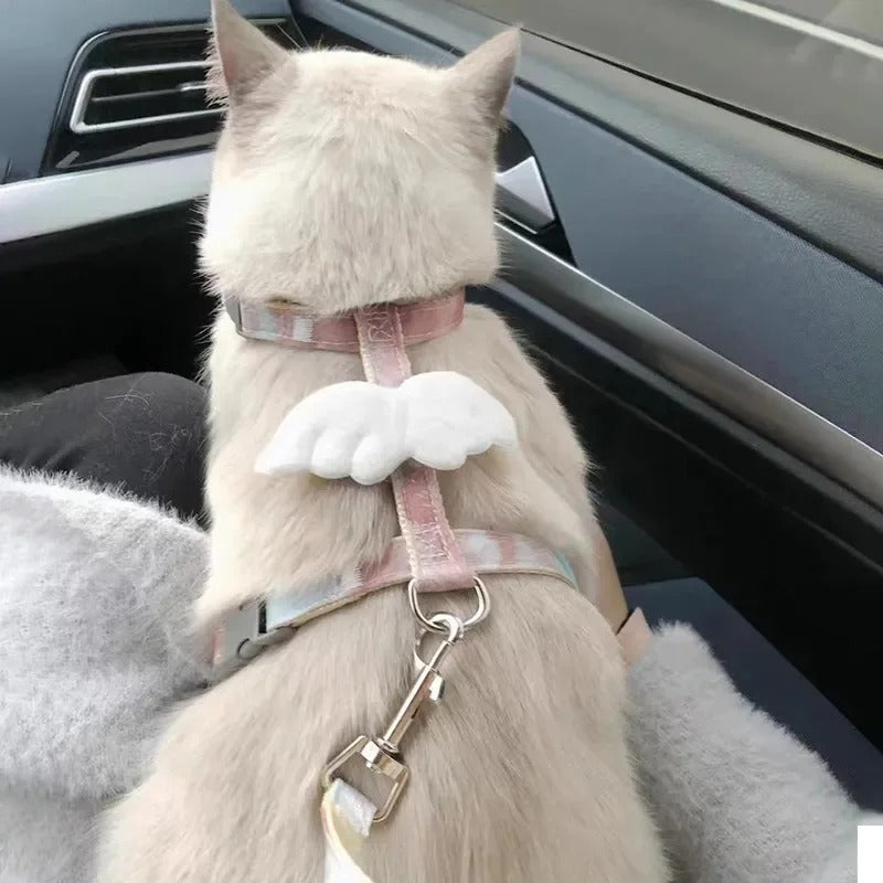 Escape-Proof Cat Harness with Leash Set-Kitten Walking Vest for Small Cats Adjustable Breathable