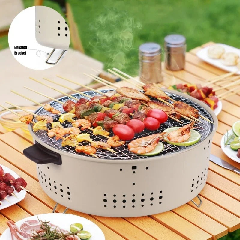 Portable Korean Charcoal BBQ Grill – Stainless Steel Camping Stove