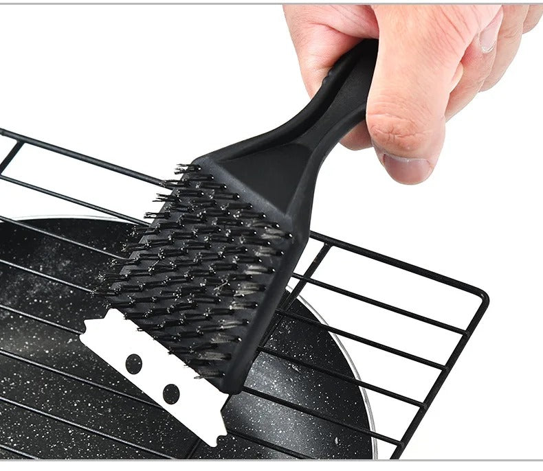 Durable BBQ Grill Cleaning Brush – Steel Wire Bristles for Home & Outdoor Grills