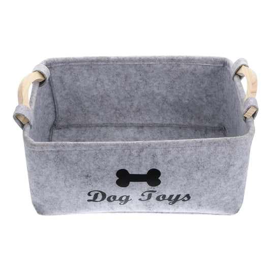 Dog Toy Basket Pet Storage Box Bin Organizer Toys Felt Cat Accessory Container Bins Baskets