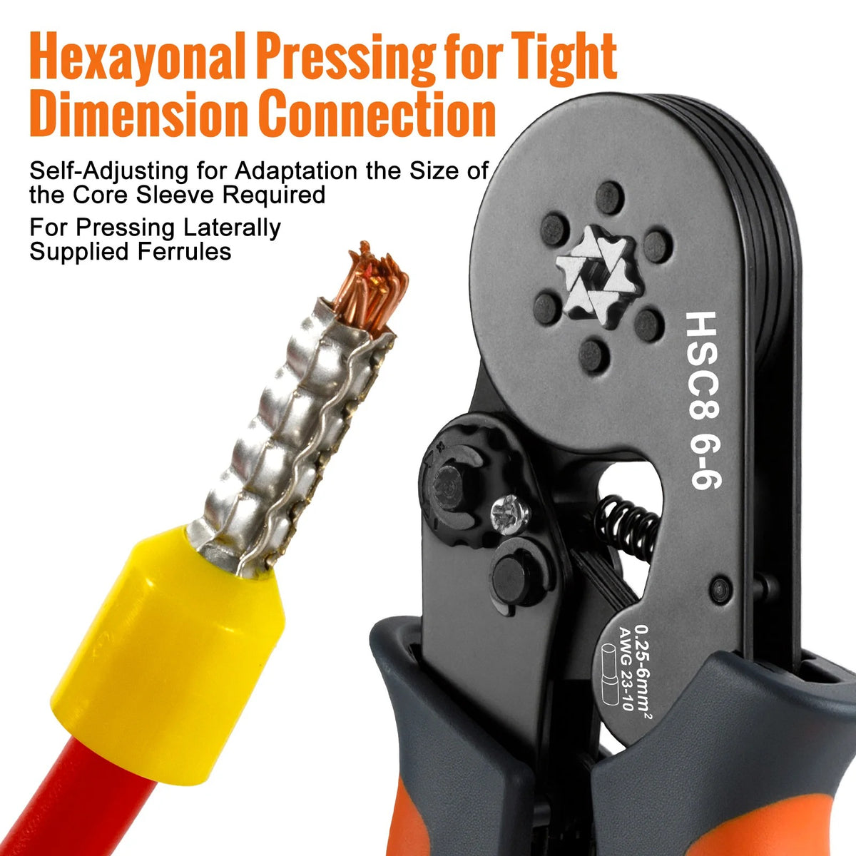 self-Adjusting Ratchet Ferrule Crimping Tool Kit for Electrical Wire Connectors