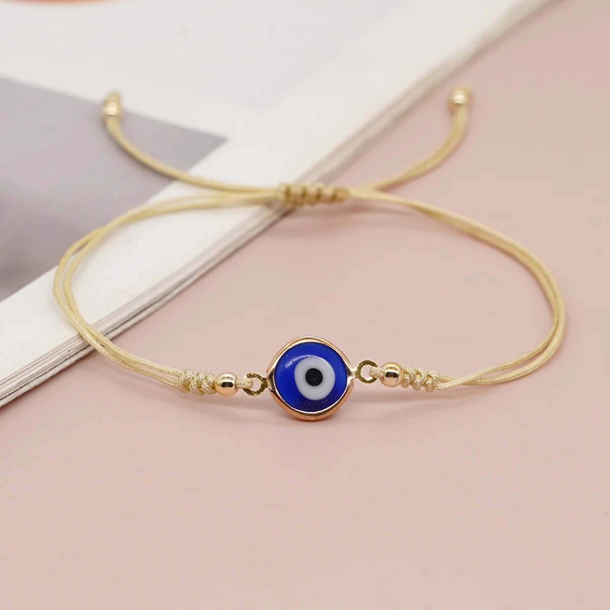 Eye Adjustable Friendship Bracelet – Handmade Boho Summer Jewelry