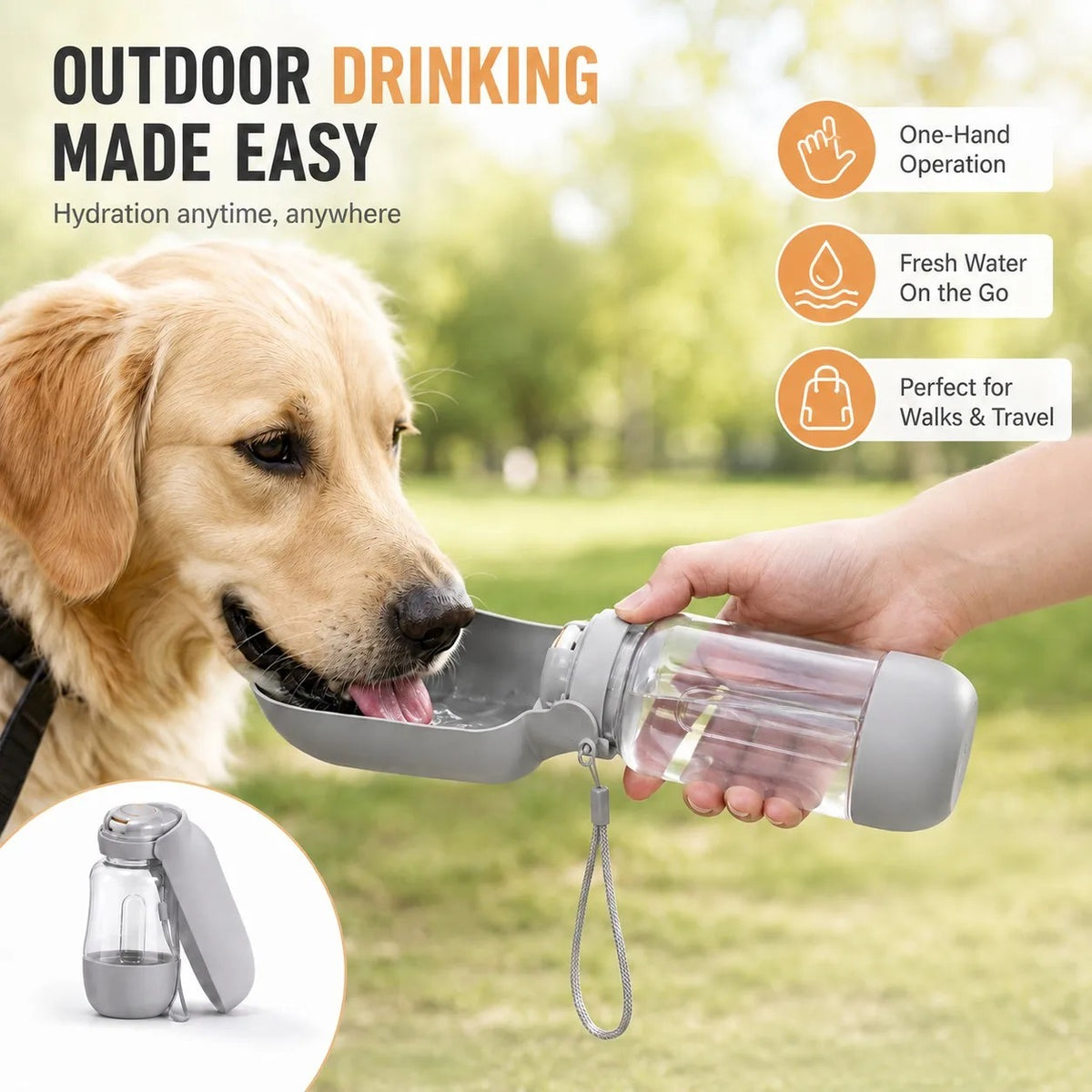 Portable Dog Water Bottle – Leakproof Travel Water Dispenser