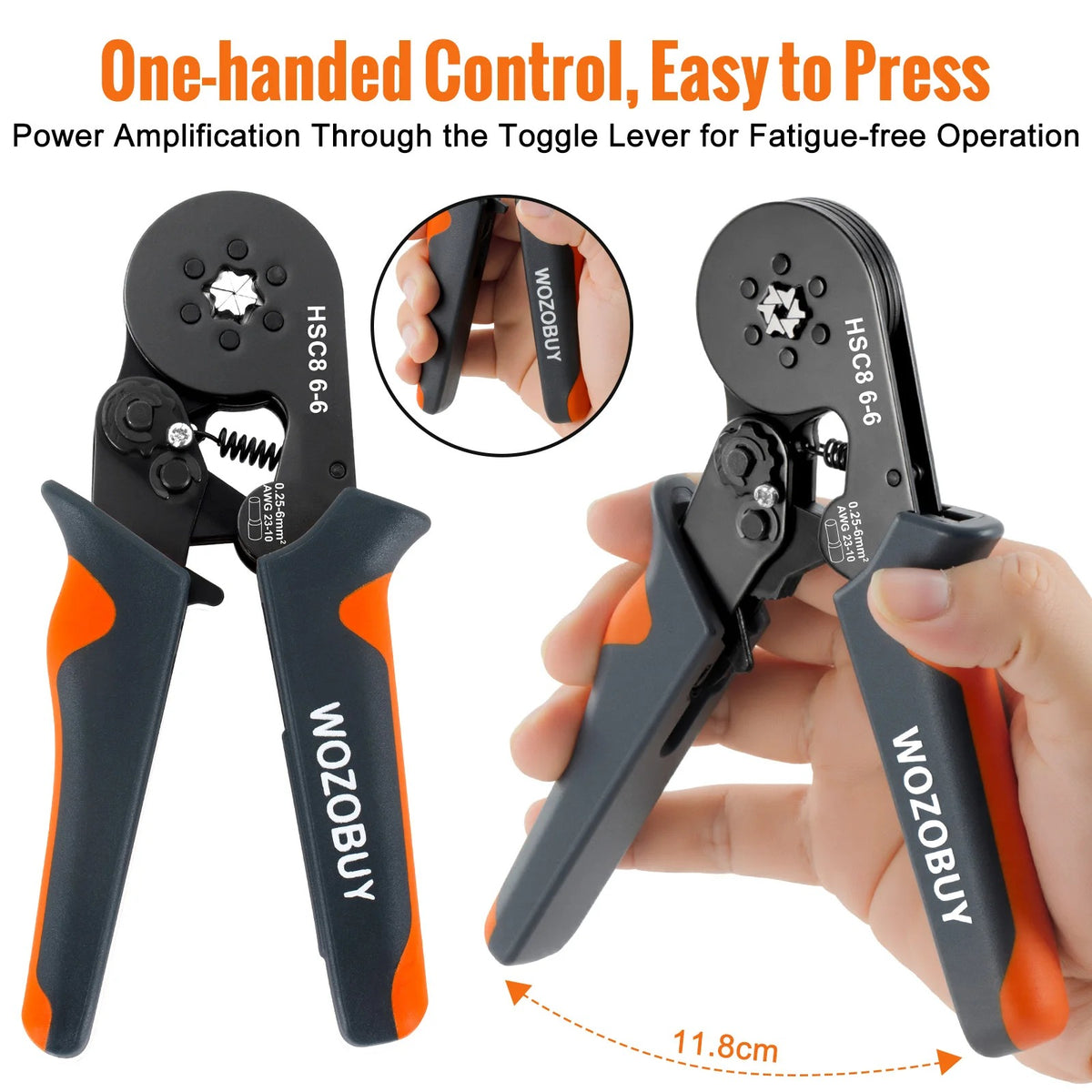 self-Adjusting Ratchet Ferrule Crimping Tool Kit for Electrical Wire Connectors
