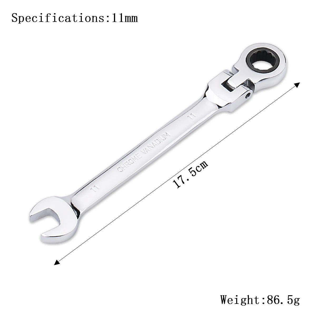 72-Tooth Flexible Head Ratchet Wrench – 6–27mm Auto & Home Repair Tool.