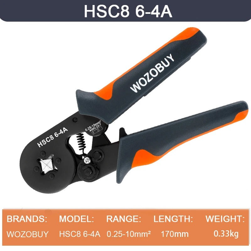 self-Adjusting Ratchet Ferrule Crimping Tool Kit for Electrical Wire Connectors
